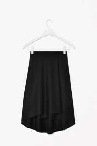 Cos black Wool cashmere fold skirt