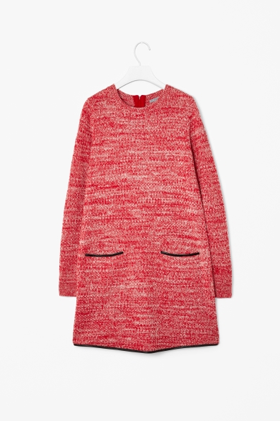 COS Leather detail knit dress 