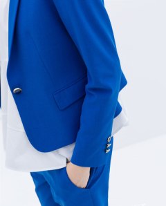 Zara buttoned blazer bright blue
