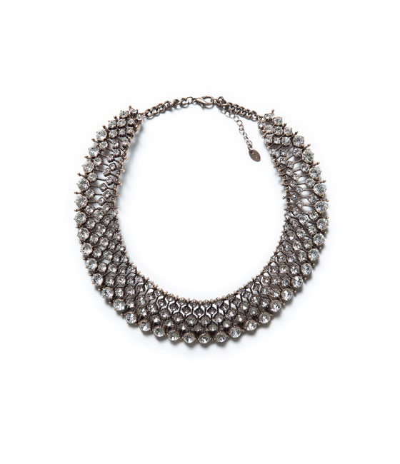 Zara sparkly crystal bead necklace