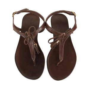 Moda in pelle Tassle-thong-flat-sandal