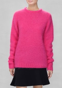 &Other Stories fuzzy sweater bright pink