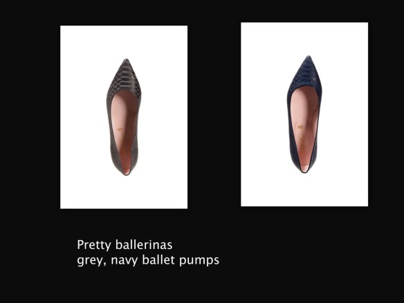 Pretty ballerinas grey, navy ballet pumps