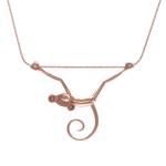 Lee Renee Toy Monkey Necklace Rose Gold
