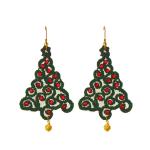 Titabijoux:green-xmas-trees-lace-earrings