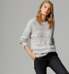 Massimo Dutti HORIZONTAL CABLE-KNIT SWEATER 