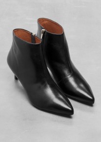 &Other Stories KITTEN HEEL LEATHER ANKLE BOOTS