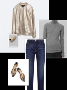 Sequin jacket with jeans