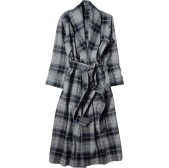 Margaret Howell DRESSING GOWN SOFT PLAID WOOL NAVY:GREY