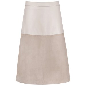 Reiss Hayden Textured Leather Skirt, Neutral