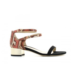 Python and suede sandals ROBERTO DELLA CROCE