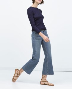 Zara short flared jeans