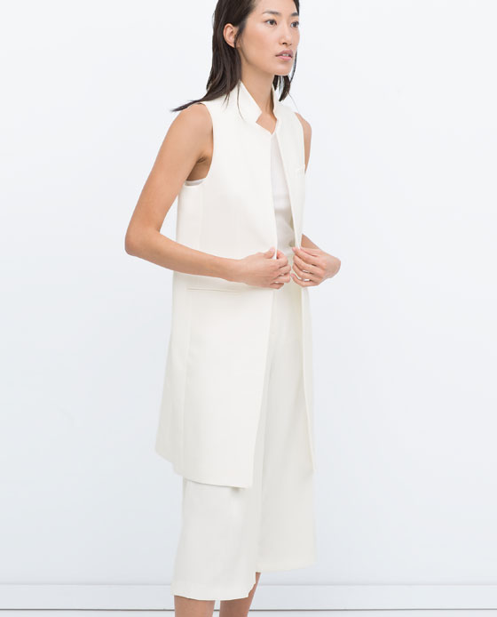 Zara Long waistcoat off white