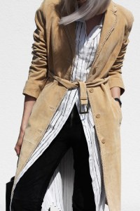 Leyering: long shirt + long cardigan