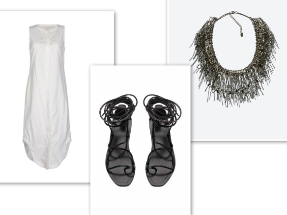 White casual shift dress (energetic)