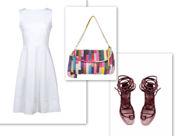 white shift dress (bright)