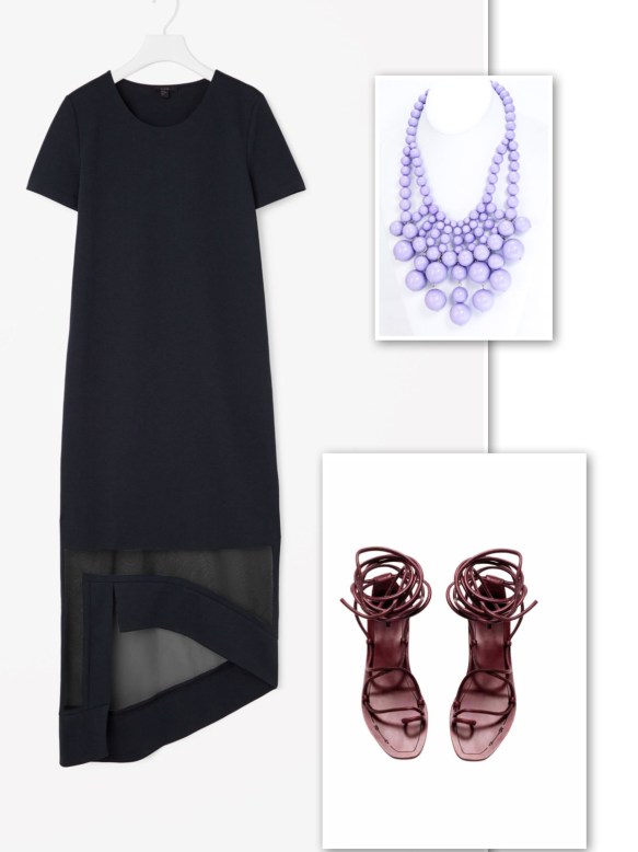 Navy blue + lilac + burgundy