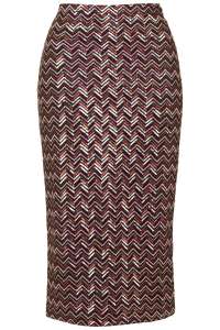 TopShop Chevron Sequin Tube Skirt