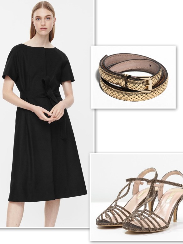 COS black dress with gold for evening