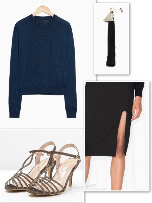 & Other Stories glitter blue sweater for evening