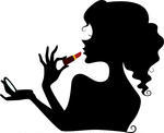 illustration-featuring-the-silhouette-of-a-woman-applying-lipstick_126221330
