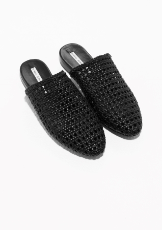 &Other Stories Braided Leather Slip-Ins