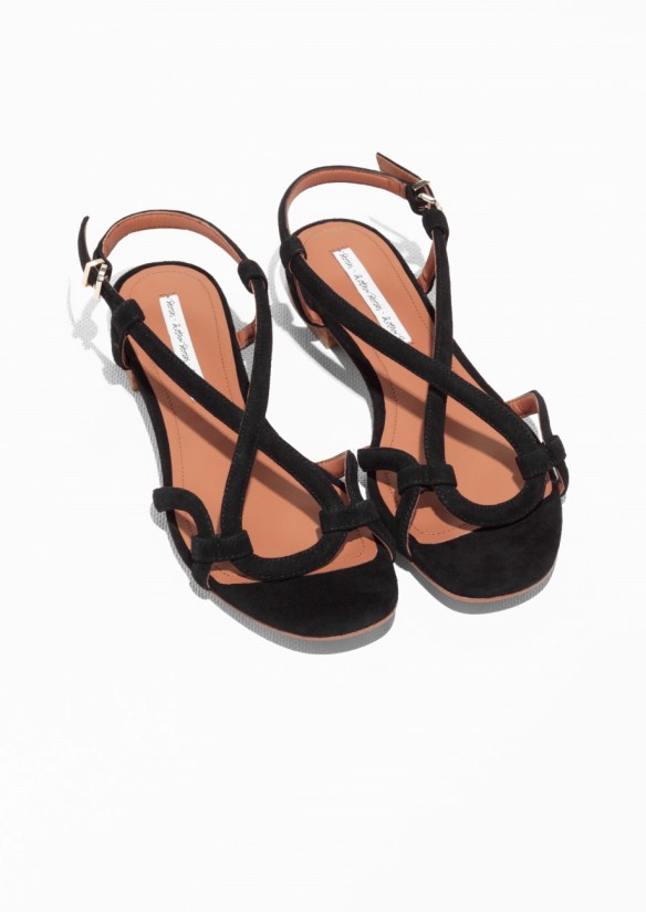 & Other Stories Looped Suede Sandals black
