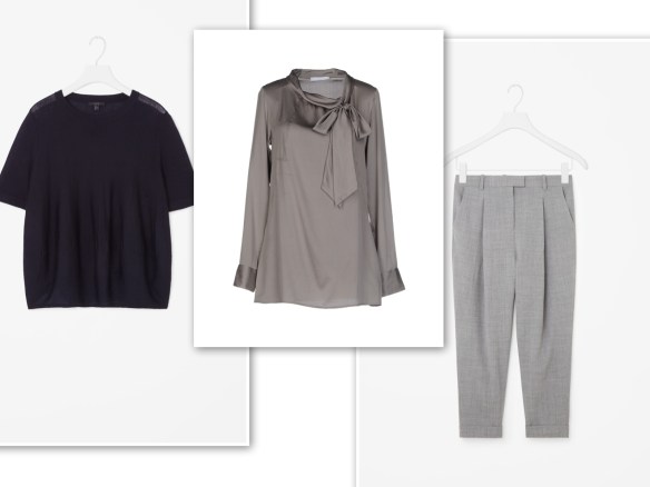 navy-knit-grey-blouse-grey-trousers